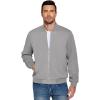 imageCOOFANDY Mens Lightweight Bomber Jacket Casual Stylish Fall Jackets Full Zip Knit Jackets Varsity Textured CoatLight Grey