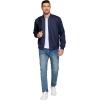 imageCOOFANDY Mens Lightweight Bomber Jacket Casual Stylish Fall Jackets Full Zip Knit Jackets Varsity Textured CoatNavy