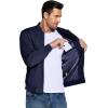 imageCOOFANDY Mens Lightweight Bomber Jacket Casual Stylish Fall Jackets Full Zip Knit Jackets Varsity Textured CoatNavy