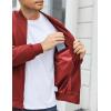 imageCOOFANDY Mens Lightweight Bomber Jacket Casual Stylish Fall Jackets Full Zip Knit Jackets Varsity Textured CoatWine Red
