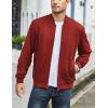 imageCOOFANDY Mens Lightweight Bomber Jacket Casual Stylish Fall Jackets Full Zip Knit Jackets Varsity Textured CoatWine Red