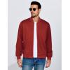imageCOOFANDY Mens Lightweight Bomber Jacket Casual Stylish Fall Jackets Full Zip Knit Jackets Varsity Textured CoatWine Red