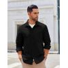imageCOOFANDY Mens Lightweight Button Down Shirt Jacket Casual Shacket OvershirtBlack