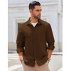 imageCOOFANDY Mens Lightweight Button Down Shirt Jacket Casual Shacket OvershirtBrown