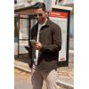 imageCOOFANDY Mens Lightweight Button Down Shirt Jacket Casual Shacket OvershirtDark Brown