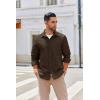 imageCOOFANDY Mens Lightweight Button Down Shirt Jacket Casual Shacket OvershirtDark Brown