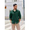 imageCOOFANDY Mens Lightweight Button Down Shirt Jacket Casual Shacket OvershirtGreen