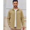 imageCOOFANDY Mens Lightweight Button Down Shirt Jacket Casual Shacket OvershirtKhaki