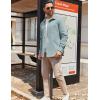 imageCOOFANDY Mens Lightweight Button Down Shirt Jacket Casual Shacket OvershirtLight Blue