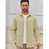 imageCOOFANDY Mens Lightweight Button Down Shirt Jacket Casual Shacket OvershirtLight Khaki