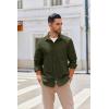 imageCOOFANDY Mens Lightweight Button Down Shirt Jacket Casual Shacket OvershirtOlive Green
