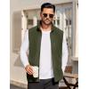 imageCOOFANDY Mens Lightweight Fleece Vest Sleeveless Zip Up Warm Jacket Casual Outerwear Vests With PocketsArmy Green