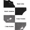 imageCOOFANDY Mens Lightweight Fleece Vest Sleeveless Zip Up Warm Jacket Casual Outerwear Vests With PocketsBlackDeep Grey