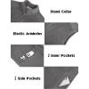 imageCOOFANDY Mens Lightweight Fleece Vest Sleeveless Zip Up Warm Jacket Casual Outerwear Vests With PocketsGrey