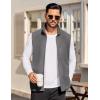 imageCOOFANDY Mens Lightweight Fleece Vest Sleeveless Zip Up Warm Jacket Casual Outerwear Vests With PocketsGrey
