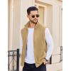 imageCOOFANDY Mens Lightweight Fleece Vest Sleeveless Zip Up Warm Jacket Casual Outerwear Vests With PocketsKhaki