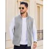 imageCOOFANDY Mens Lightweight Fleece Vest Sleeveless Zip Up Warm Jacket Casual Outerwear Vests With PocketsLight Grey