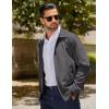 imageCOOFANDY Mens Lightweight Zip Up Jacket Eisenhower Work Office Jackets Casual Golf OutwearCharcoal
