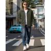 imageCOOFANDY Mens Lightweight Zip Up Jacket Eisenhower Work Office Jackets Casual Golf OutwearDark Army Green