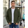 imageCOOFANDY Mens Lightweight Zip Up Jacket Eisenhower Work Office Jackets Casual Golf OutwearDark Army Green
