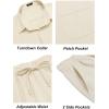 imageCOOFANDY Mens Linen Sets 2 Piece Long Sleeve Button Down Cuban Shirt and Pants Set Summer Beach Set OutfitsBeige