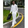 imageCOOFANDY Mens Linen Sets 2 Piece Long Sleeve Button Down Cuban Shirt and Pants Set Summer Beach Set OutfitsWhite