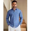 imageCOOFANDY Mens Long Sleeve Button Down Shirt Wrinkle Free Untucked Dress Shirt Casual Denim ShirtBlue
