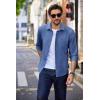 imageCOOFANDY Mens Long Sleeve Button Down Shirt Wrinkle Free Untucked Dress Shirt Casual Denim ShirtDeep Blue