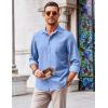 imageCOOFANDY Mens Long Sleeve Button Down Shirt Wrinkle Free Untucked Dress Shirt Casual Denim ShirtLight Blue