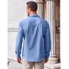 imageCOOFANDY Mens Long Sleeve Button Down Shirt Wrinkle Free Untucked Dress Shirt Casual Denim ShirtLight Blue