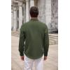 imageCOOFANDY Mens Long Sleeve Button Down Shirts Casual Untucked Dress Shirt Beach Wedding ShirtsArmy Green