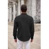 imageCOOFANDY Mens Long Sleeve Button Down Shirts Casual Untucked Dress Shirt Beach Wedding ShirtsBlack