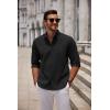 imageCOOFANDY Mens Long Sleeve Button Down Shirts Casual Untucked Dress Shirt Beach Wedding ShirtsBlack
