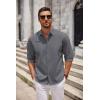 imageCOOFANDY Mens Long Sleeve Button Down Shirts Casual Untucked Dress Shirt Beach Wedding ShirtsDark Gray