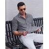 imageCOOFANDY Mens Long Sleeve Button Down Shirts Casual Untucked Dress Shirt Beach Wedding ShirtsDark Gray