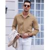 imageCOOFANDY Mens Long Sleeve Button Down Shirts Casual Untucked Dress Shirt Beach Wedding ShirtsKhaki