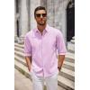 imageCOOFANDY Mens Long Sleeve Button Down Shirts Casual Untucked Dress Shirt Beach Wedding ShirtsLavender