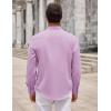 imageCOOFANDY Mens Long Sleeve Button Down Shirts Casual Untucked Dress Shirt Beach Wedding ShirtsLavender