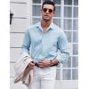 imageCOOFANDY Mens Long Sleeve Button Down Shirts Casual Untucked Dress Shirt Beach Wedding ShirtsLight Blue