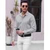 imageCOOFANDY Mens Long Sleeve Button Down Shirts Casual Untucked Dress Shirt Beach Wedding ShirtsLight Gray
