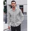 imageCOOFANDY Mens Long Sleeve Button Down Shirts Casual Untucked Dress Shirt Beach Wedding ShirtsLight Gray