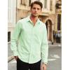 imageCOOFANDY Mens Long Sleeve Button Down Shirts Casual Untucked Dress Shirt Beach Wedding ShirtsLight Green