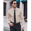 imageCOOFANDY Mens Long Sleeve Button Down Shirts Casual Untucked Dress Shirt Beach Wedding ShirtsLight Khaki