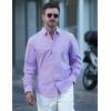 imageCOOFANDY Mens Long Sleeve Button Down Shirts Casual Untucked Dress Shirt Beach Wedding ShirtsLight Purple