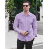 imageCOOFANDY Mens Long Sleeve Button Down Shirts Casual Untucked Dress Shirt Beach Wedding ShirtsLight Purple