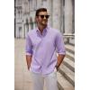 imageCOOFANDY Mens Long Sleeve Button Down Shirts Casual Untucked Dress Shirt Beach Wedding ShirtsLight Purple