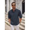 imageCOOFANDY Mens Long Sleeve Button Down Shirts Casual Untucked Dress Shirt Beach Wedding ShirtsNavy Blue