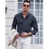 imageCOOFANDY Mens Long Sleeve Button Down Shirts Casual Untucked Dress Shirt Beach Wedding ShirtsNavy Blue