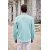 imageCOOFANDY Mens Long Sleeve Button Down Shirts Casual Untucked Dress Shirt Beach Wedding ShirtsPale Bue