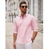 imageCOOFANDY Mens Long Sleeve Button Down Shirts Casual Untucked Dress Shirt Beach Wedding ShirtsPink